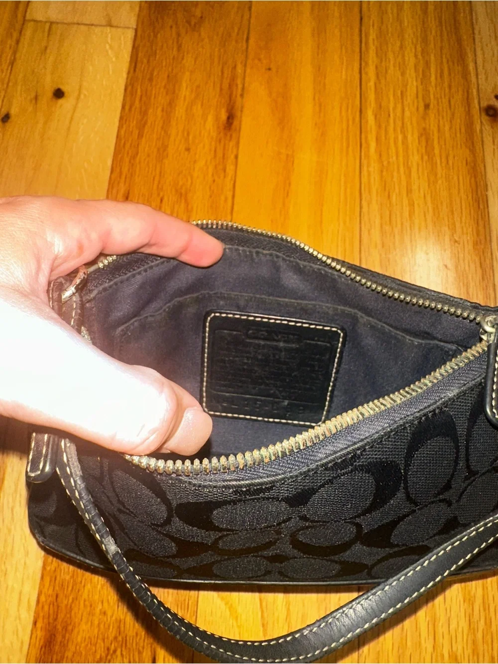 Coach Black Signature Mini Shoulder Bag